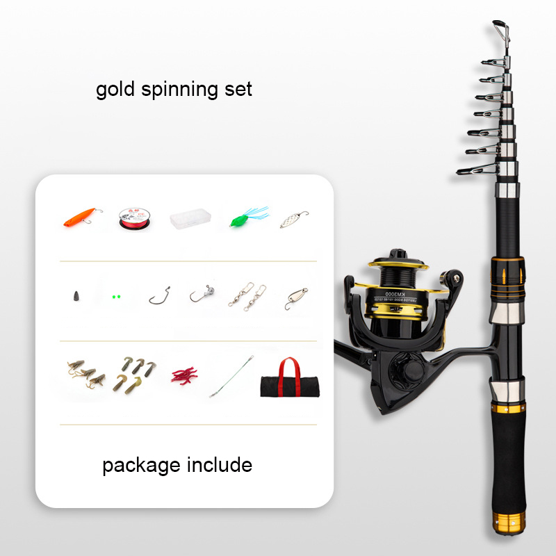 Fishing Rod Combo - Wędka z włókna węglowego, 2,1 m,