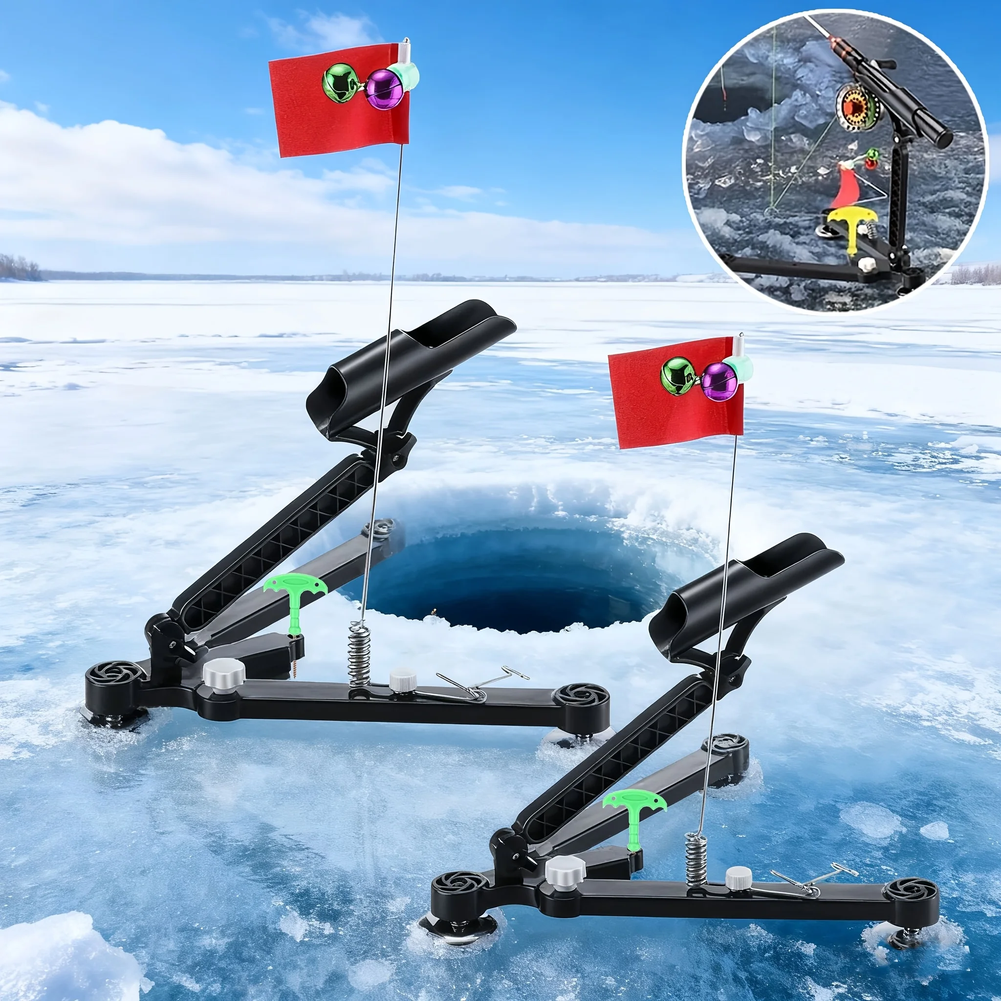 Fishing Rod Ice - 1 zestaw: uchwyt na wędkę do